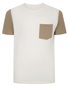 Bigdude Kontrast-T-Shirt Creme